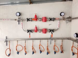 commercial kitchen gas pipeline setup